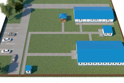 Вахтовый городок нефтяников. АБК. Столовая. Медпункт Атырау Казахстан
